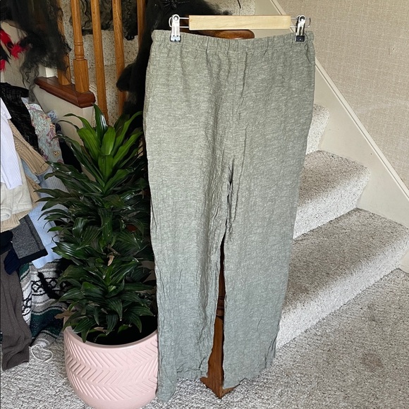 Rachel Zoe Linen Green Wide Leg Pants - Picture 5 of 11